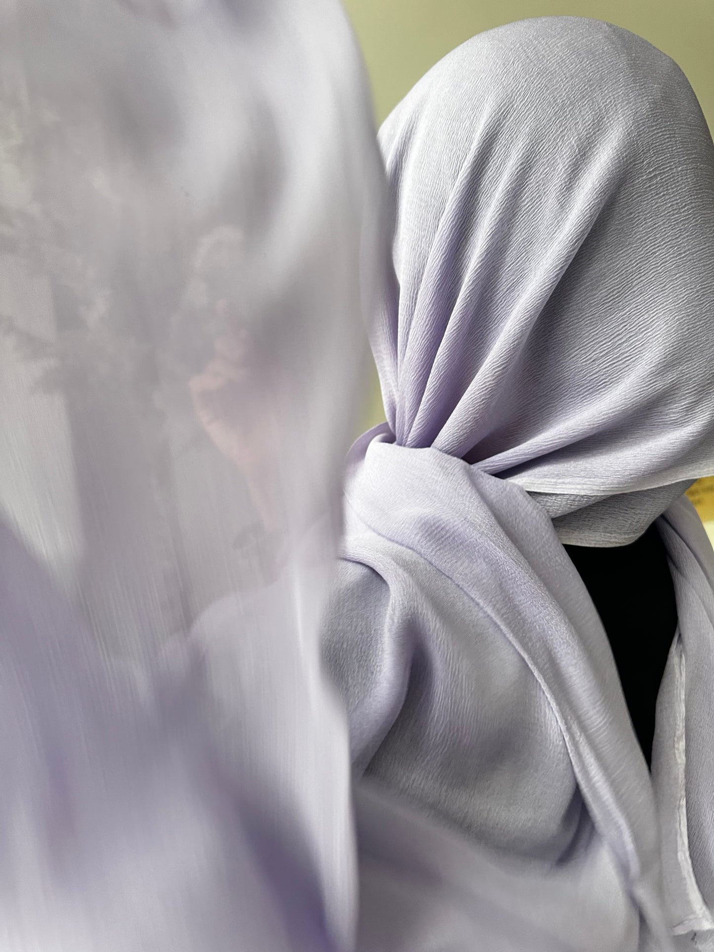Lilac silk chiffon scarf