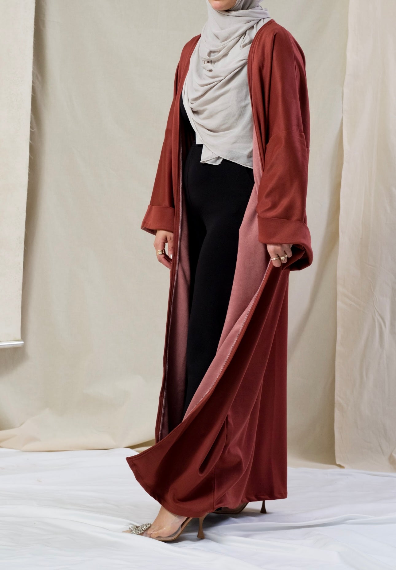 Oversized Kimono Coat Burnt Orange