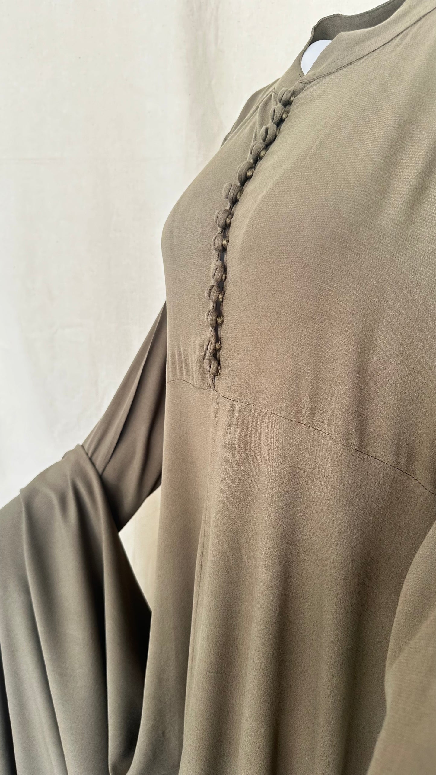 Khaki Green Embellished Abaya