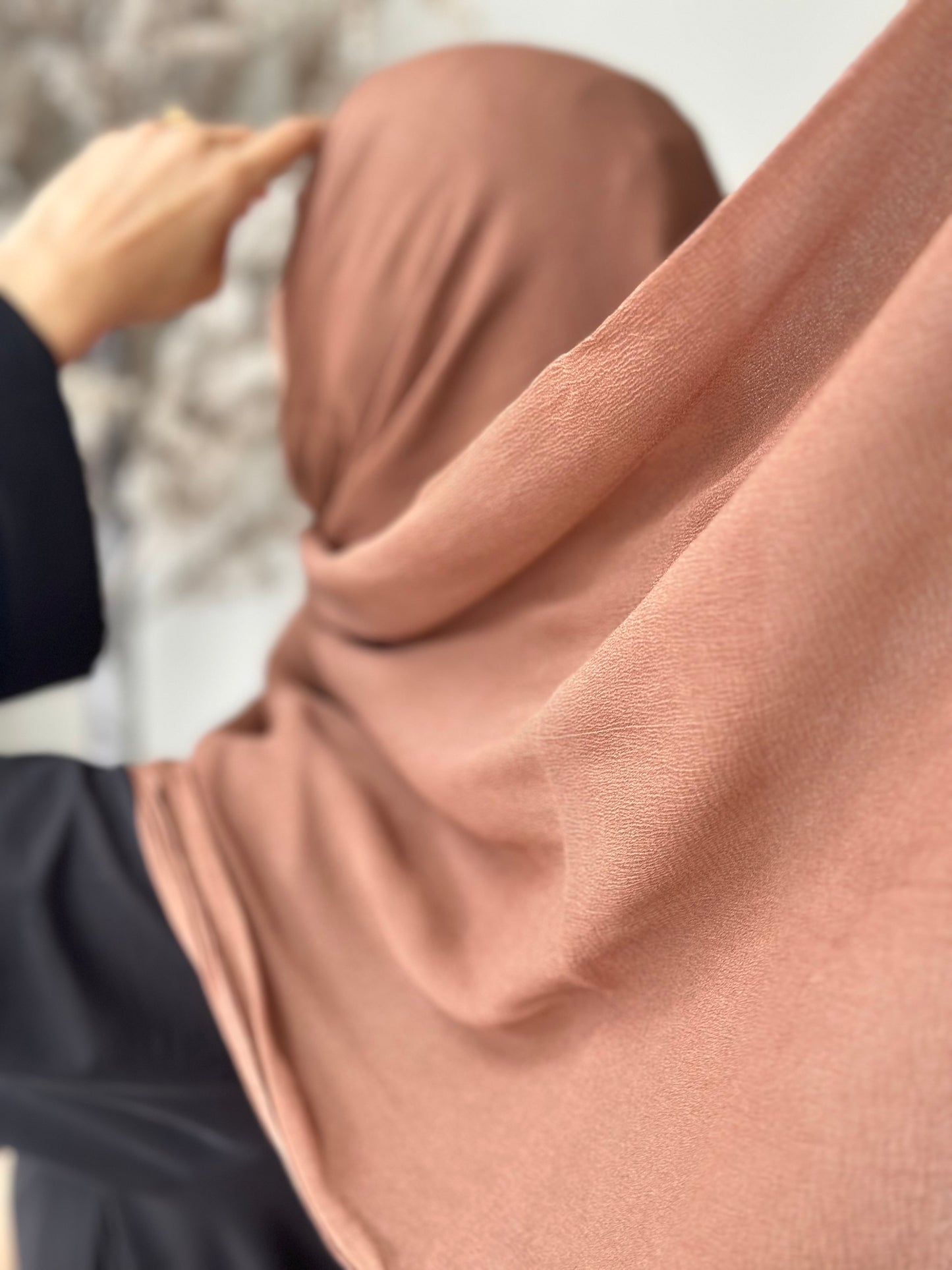 Chestnut brown silk chiffon scarf