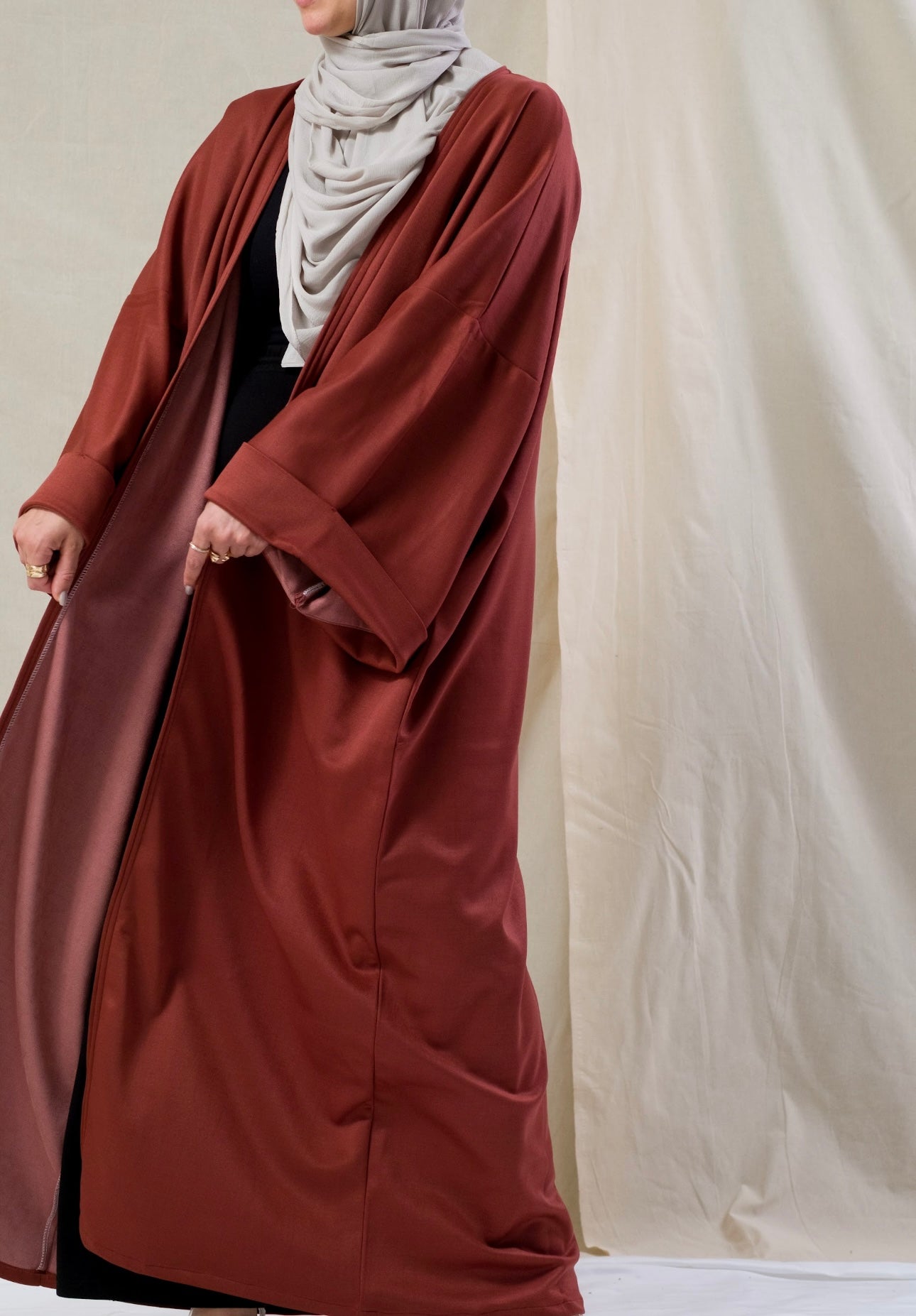 Oversized Kimono Coat Burnt Orange