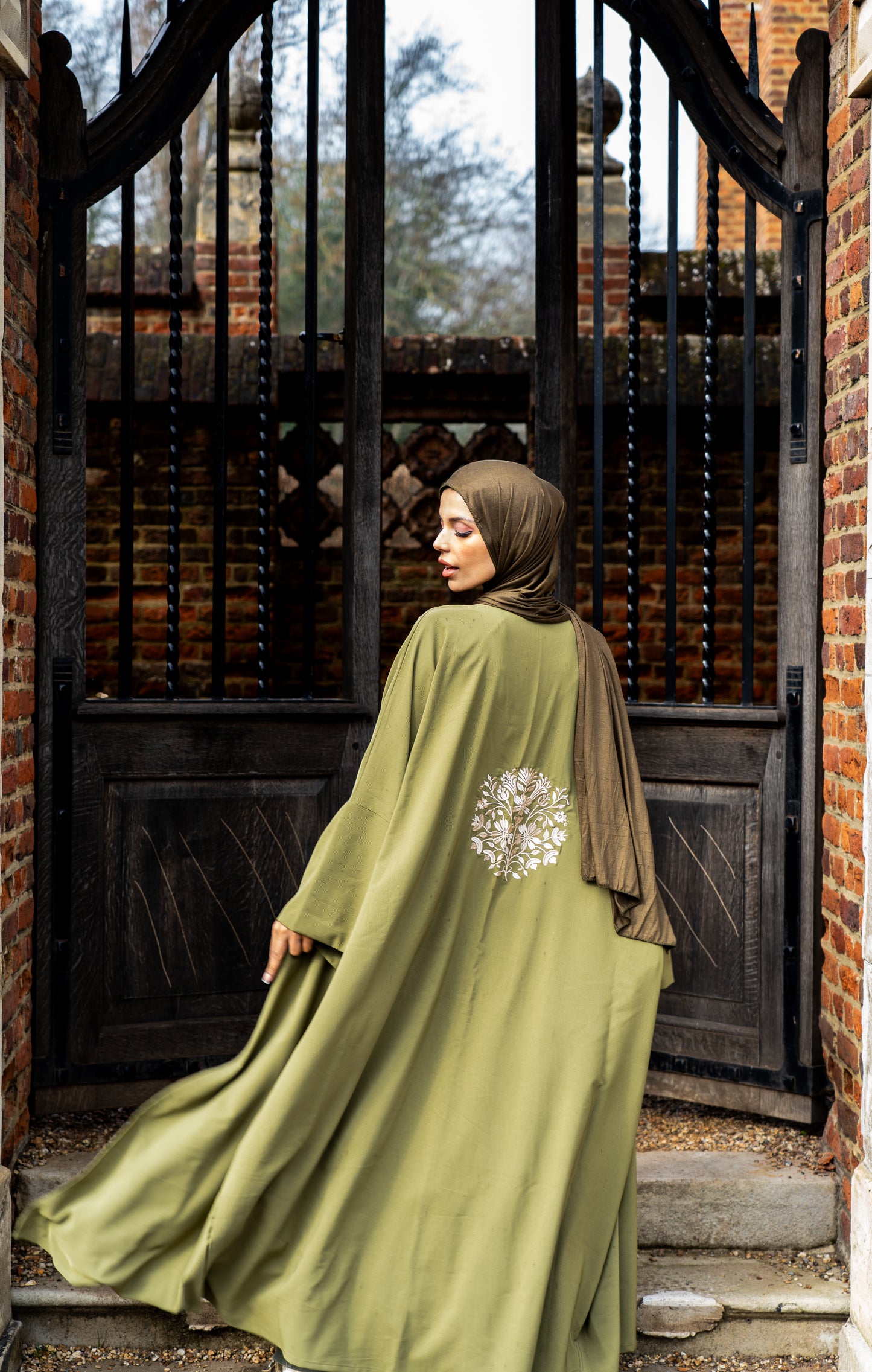 Embroidered Serene Green Kimono