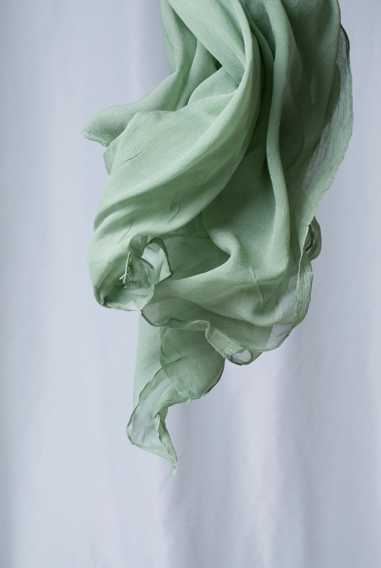 Mint Green Silk Chiffon Scarf