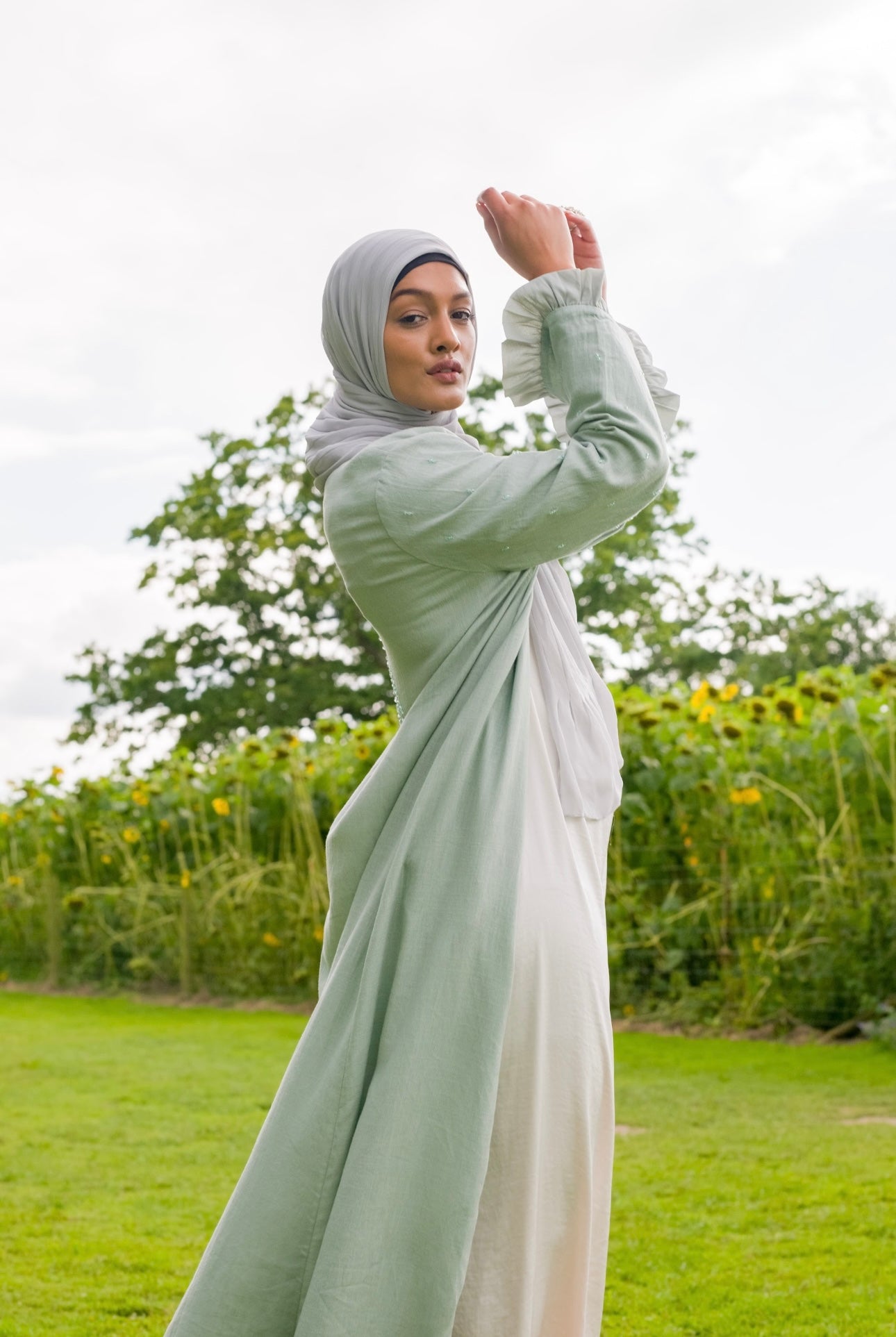 Mint Open Abaya
