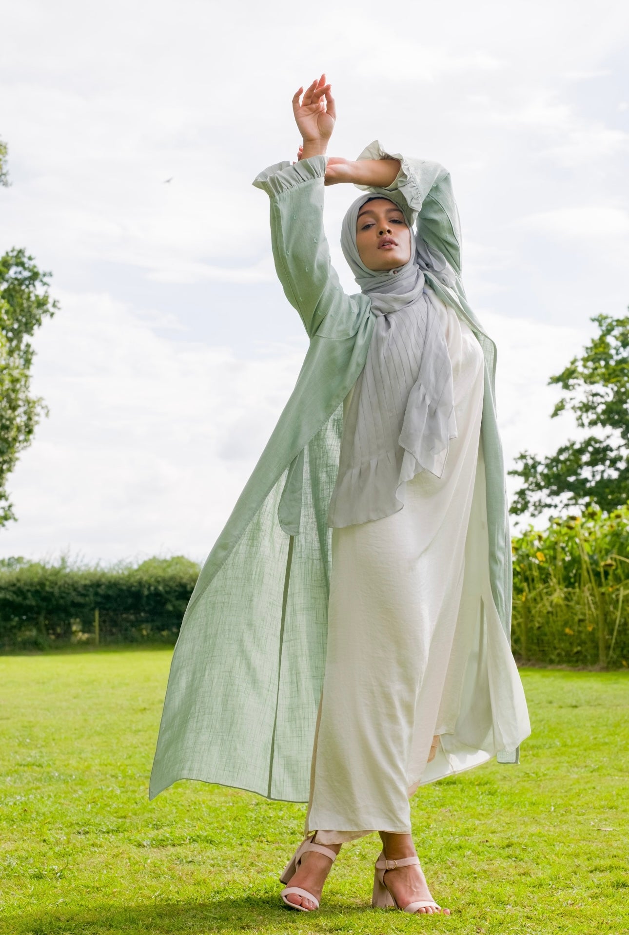 Mint Open Abaya