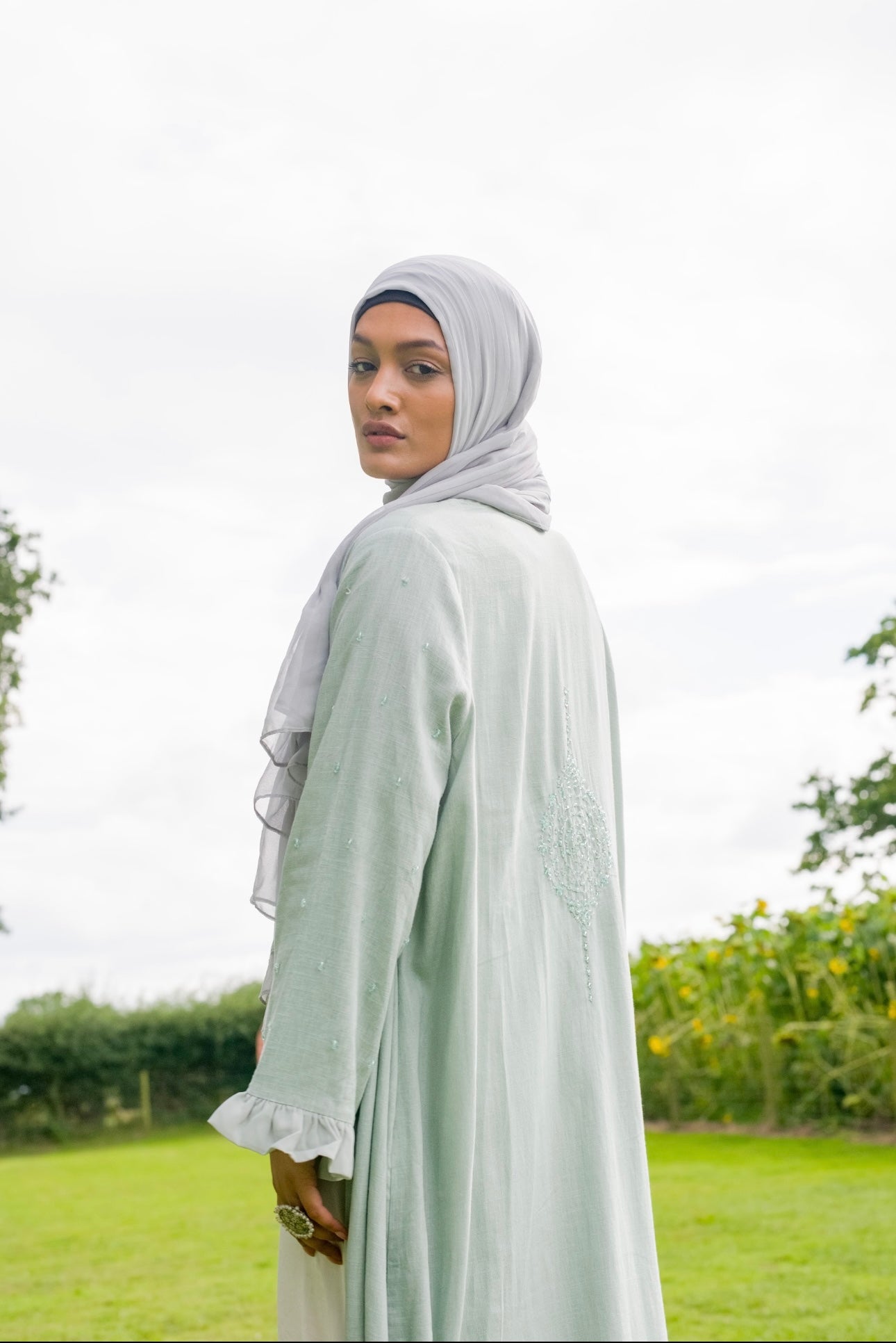 Mint Open Abaya