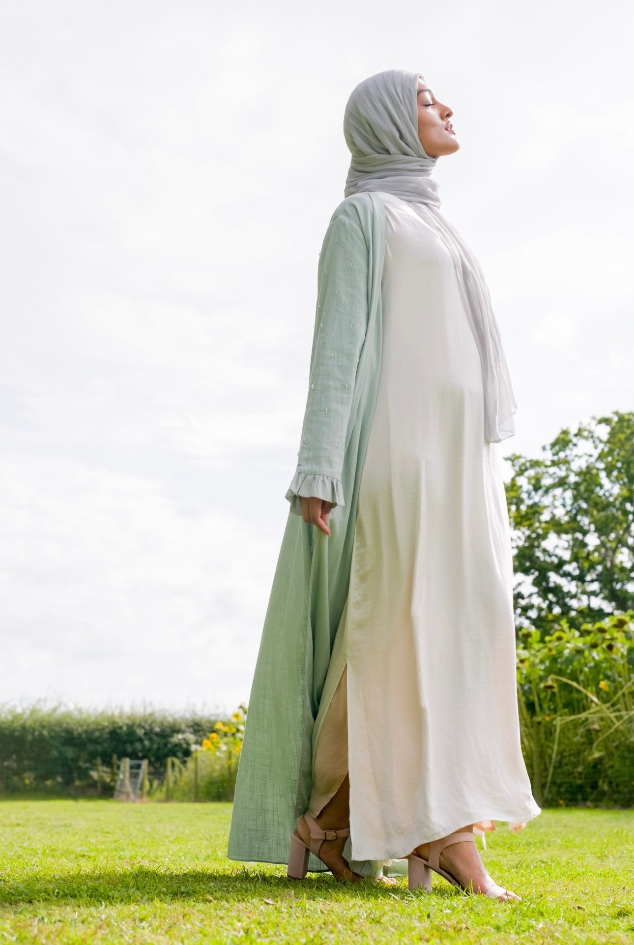 Mint Open Abaya Firhaa Mint Open Abaya Firhaa
