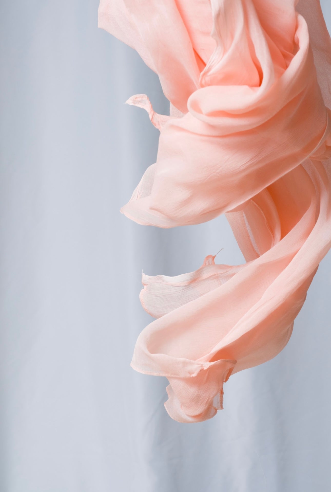 Soft Peach Silk Chiffon Scarf