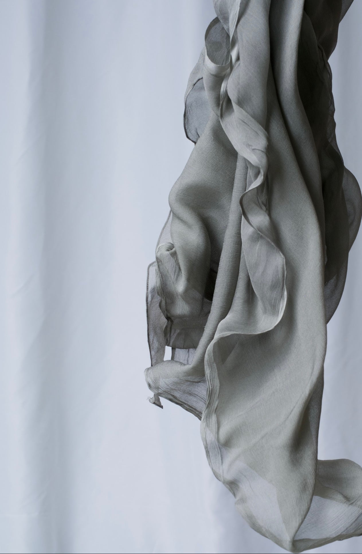 Smokey Grey Silk Chiffon Scarf