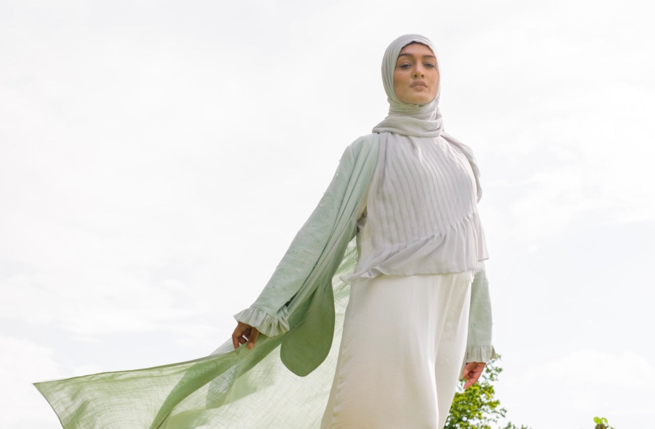 Mint Open Abaya