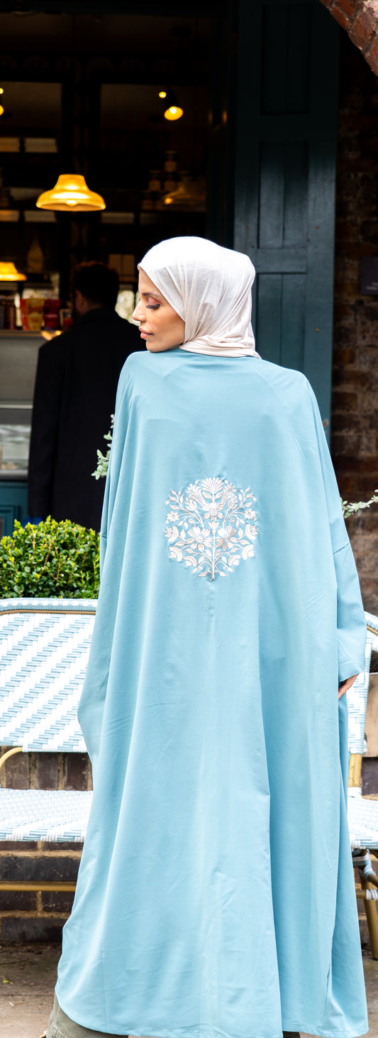 Embroidered Blue Lagoon Kimono