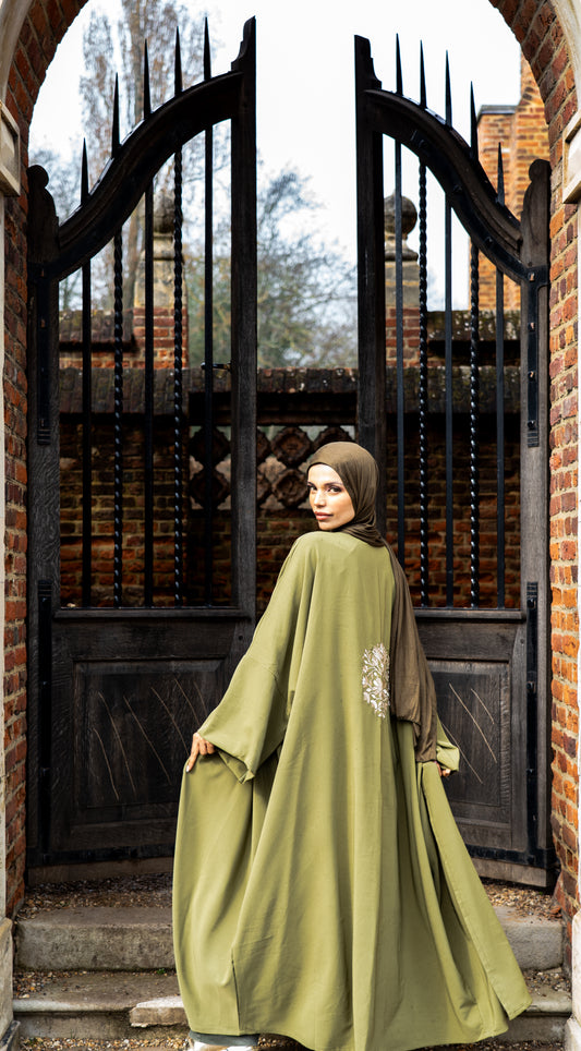 Embroidered Serene Green Kimono