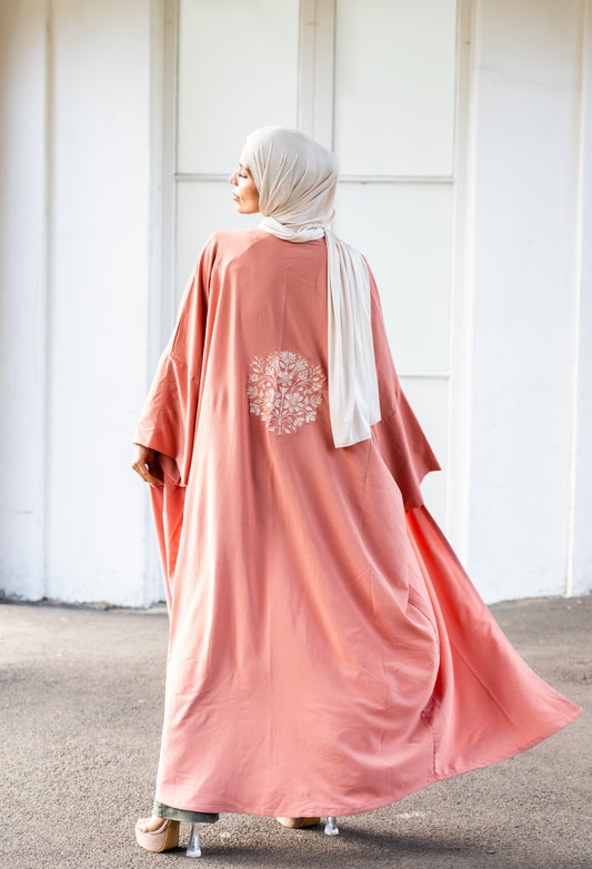 Embroidered Apricot Kimono