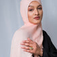 Soft Peach Silk Chiffon Scarf