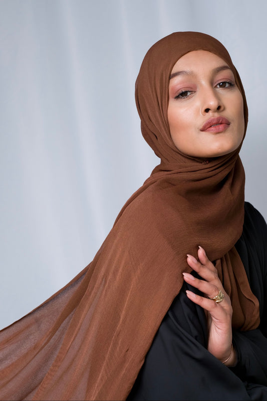 Chocolate Brown Silk Chiffon