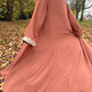Peach Orange Open Abaya