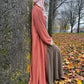 Peach Orange Open Abaya