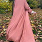 Peach Orange Open Abaya