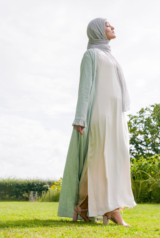 Mint Open Abaya