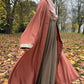 Peach Orange Open Abaya