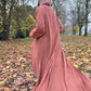 Peach Orange Open Abaya